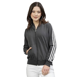 UZARUS Women Cotton Full Zipper Sweatshirt Fleece