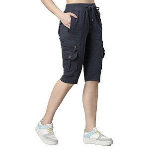 UZARUS Womens Cargo Capri Shorts with 9