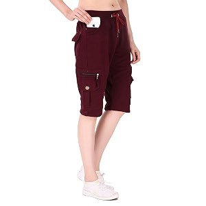 UZARUS Womens Cargo Capri Shorts with 9