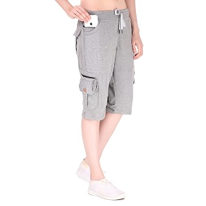 UZARUS Womens Cargo Capri Shorts with 9