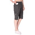 UZARUS Womens Cargo Capri Shorts with 9