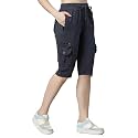 UZARUS Womens Cargo Capri Shorts with 9