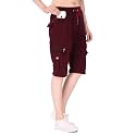 UZARUS Womens Cargo Capri Shorts with 9