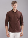 Uzmax Men Solid Casual Brown Shirt