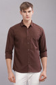 Uzmax Men Solid Casual Brown Shirt