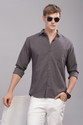 Uzmax Men Solid Casual Grey Shirt