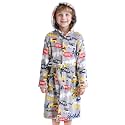 V.&amp;GRIN Boys Fleece Robe, Hooded Soft Fuzzy Bathrobe for Kids 5-14 Years