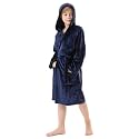 V.&amp;GRIN Boys Fleece Robe, Hooded Soft Fuzzy Bathrobe for Kids 5-14 Years