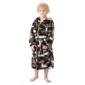 V.&amp;GRIN Boys Fleece Robe, Hooded Soft Fuzzy Bathrobe for Kids 5-14 Years