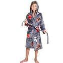 V.&amp;GRIN Boys Fleece Robe, Hooded Soft Fuzzy Bathrobe for Kids 5-14 Years