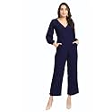 VampM Women39s Black V-Neck Jumpsuit Full