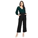 VampM Women39s Black V-Neck Jumpsuit Full
