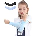 V.E UV Sun Protection Arm Sleeves for Kids, UPF 50 Arm Cover for Boys &amp; Girls Cycling, Golf, Outdoor Sports