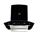 V-Guard A10 BL180 Kitchen Chimney with 1300m³/h Suction, Intelligent Auto Clean, Curved Glass, Baffle Filter, Motion Sensor Controls, Oil Collector Tray, Free Cleaning Contract, LED Light (Black)