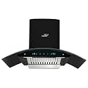 V-Guard A20 BL180 Kitchen Chimney with 1300m³/h Suction, Intelligent Auto Clean, Curved Glass, Baffle Filter, Motion Sensor Controls, Oil Collector Tray | Free Cleaning Contract.(Black)