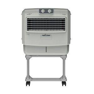v-guard airotron window air cooler-50 l with high air throw 152mtrsoverload protection inverter compatibility 7mm flute honeycomb cooling pads 2 yrs warranty on motor with free trolley grey