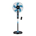 V Guard Esfera Pedestal Fan (5 blade) with Remote Control, In-built 7.5 Hour Timer, 400 mm Sweep Size, Telescopic Height with Adjustable Metal Stand &amp; Powerful Copper Motor | 52 W |Blue Black