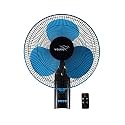 V-Guard Esfera PLUS RW 16 Wall Fan for Home with Remote Control | 3 Speed Controls, Inbuilt Timer | Powerful 100% Copper Motor | Corrossion-Resistant Metal Grill | Sweep 40 cm (Blue Black)