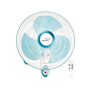 v guard finesta-rw 400mm remote 3 blade wall fan blue amp white