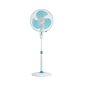 v-guard finesta sts 400mm 1350 rpm pedestal fanwhite blue 2 year warranty