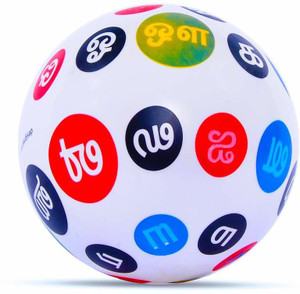 v india tamil alphabet print ball multi-color pack of 1 multicolor