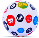 V India Tamil Alphabet Print Ball Multi-Color (Pack of 1) (Multicolor)