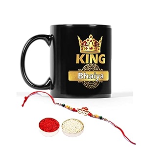 v kraft rudhraksh rakhi gift pack with roli chawal for tilak for bhai with world39s best bro ever printed stylish coffee mug for brocousinbhailittle bro for rakshabandhan black-03