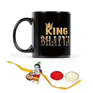 v kraft rudhraksh rakhi gift pack with roli chawal for tilak for bhai with world39s best bro ever printed stylish coffee mug for brocousinbhailittle bro for rakshabandhan black-04