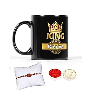 v kraft rudhraksh rakhi gift pack with roli chawal for tilak for bhai with world39s best bro ever printed stylish coffee mug for brocousinbhailittle bro for rakshabandhan black-02