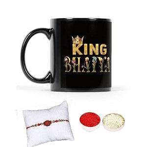 v kraft rudhraksh rakhi gift pack with roli chawal for tilak for bhai with world39s best bro ever printed stylish coffee mug for brocousinbhailittle bro for rakshabandhan black-05