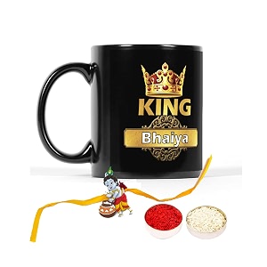 v kraft rudhraksh rakhi gift pack with roli chawal for tilak for bhai with world39s best bro ever printed stylish coffee mug for brocousinbhailittle bro for rakshabandhan black-01