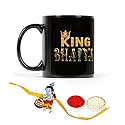 V Kraft rudhraksh Rakhi Gift Pack with roli chawal for Tilak for bhai with World's Best bro Ever Printed Stylish Coffee Mug for bro,Cousin,bhai,Little bro for rakshabandhan (black-04)
