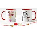V Kraft Rakhi with roli chawal for Tilak for Brother and lumba Rakhi for Bhabhi Gift with Latest King bhaiya Queen bhabhi Printed Couple Mug Combo Pack for Bhaiya Bhabhi (red 3 tone-10)
