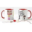 V Kraft Rakhi with roli chawal for Tilak for Brother and lumba Rakhi for Bhabhi Gift with Latest King bhaiya Queen bhabhi Printed Couple Mug Combo Pack for Bhaiya Bhabhi (red 3 tone-09)