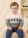 V-MART Boys Printed Round Neck Green Sweater