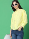 V-MART Casual Solid Women Yellow Top