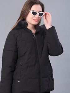 v-mart women solid quilted jacket