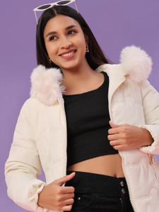 v-mart women solid quilted jacket