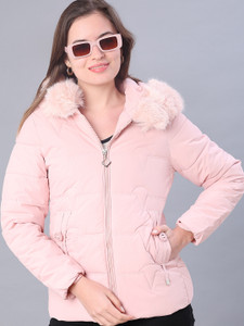 v-mart women solid quilted jacket
