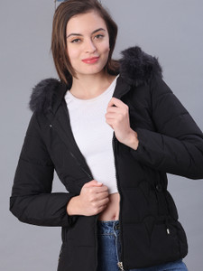 v-mart women solid quilted jacket