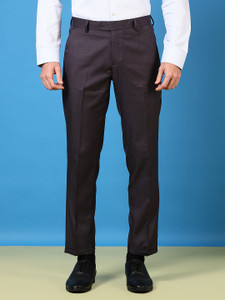 V-MART Regular Fit Men Grey Black Trousers