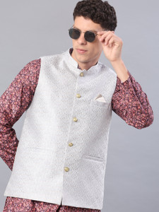 V-MART Sleeveless Self Design Men Jacket