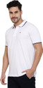 V-MART Solid Men Polo Neck White T-Shirt