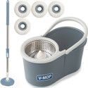 V-MOP Premium Grey steel magic spin Bucket