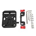 V Mount Lock Battery Plate Power Supply Splitter Adapter, V Lock Battery Plate for DSLR Cameras, Alloy V Mount Plate with 15mm Rod Clamp, One Key Release for Easy Installati
