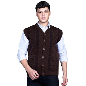 v neck cardigans for men - woolen sleeveless sweater for man winter wear