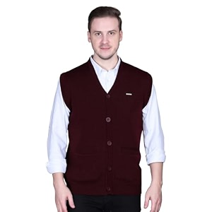 v neck cardigans for men - woolen sleeveless sweater for man winter wear