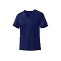 V-Neck Scrub Tops for Women Stretch 4-Pocket