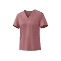 V-Neck Scrub Tops for Women Stretch 4-Pocket