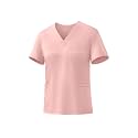 V-Neck Scrub Tops for Women Stretch 4-Pocket